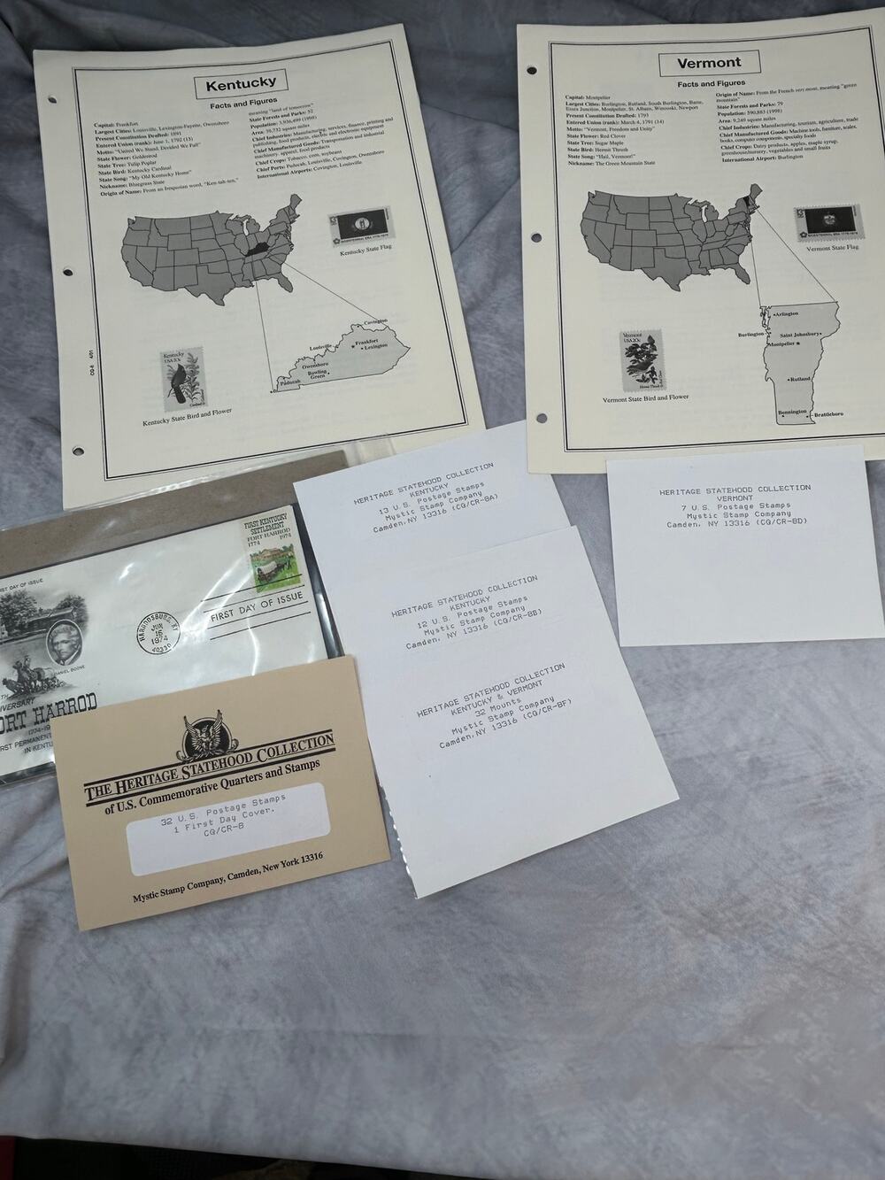 Kentucky Vermont Stamp Album Sheets Stamps Mounts Historical Collections Stamp